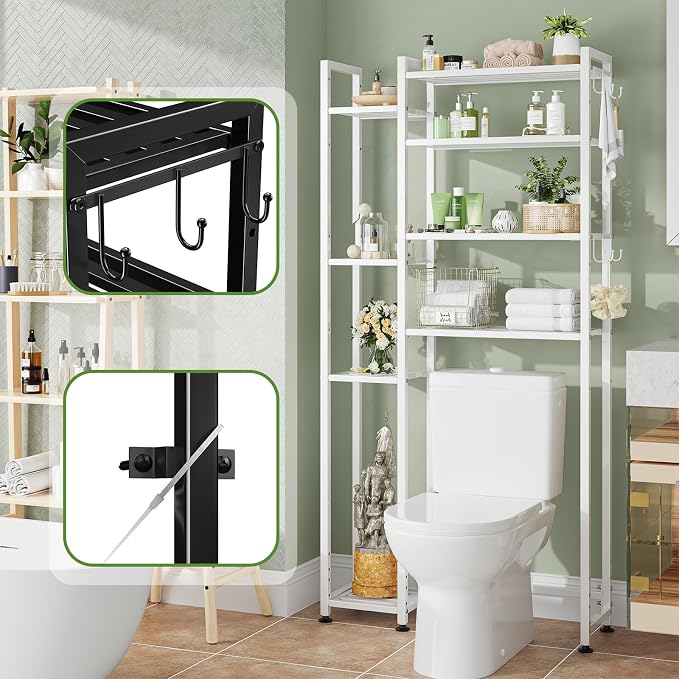 Simple Trending 8 Tier Over The Toilet Storage - Image 6