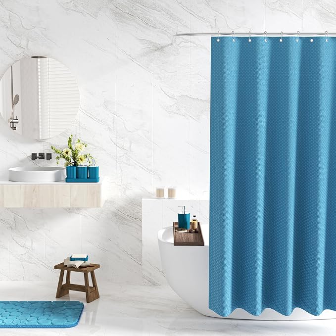 Bathroom Set with Shower Curtain and Rugs- 25PC Teal Bathroom Set, Bathroom - Image 2