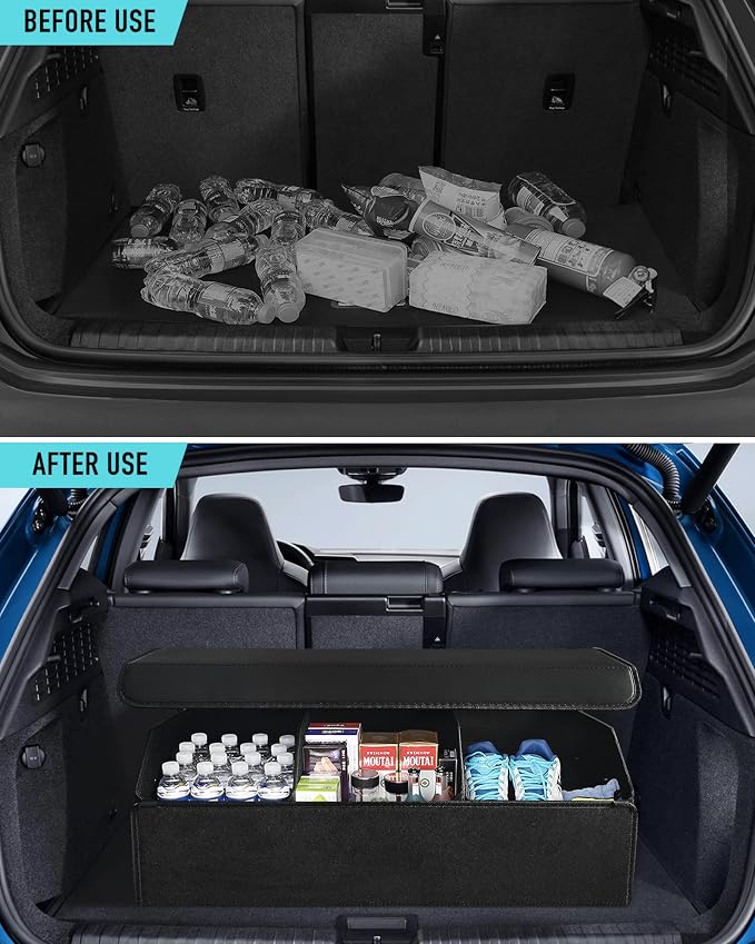 Car Organizers for Trunk for Suv Sedan, Leather Storage Box, Extra Large - Image 6
