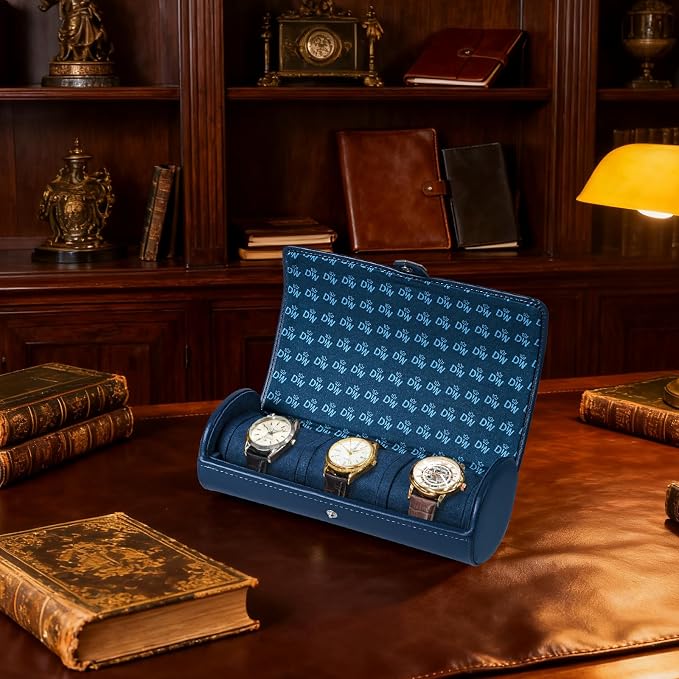 DUKWIN Watch Roll for 3 Watches, Vegan Leather Travel Watch Case Organizer - Image 8