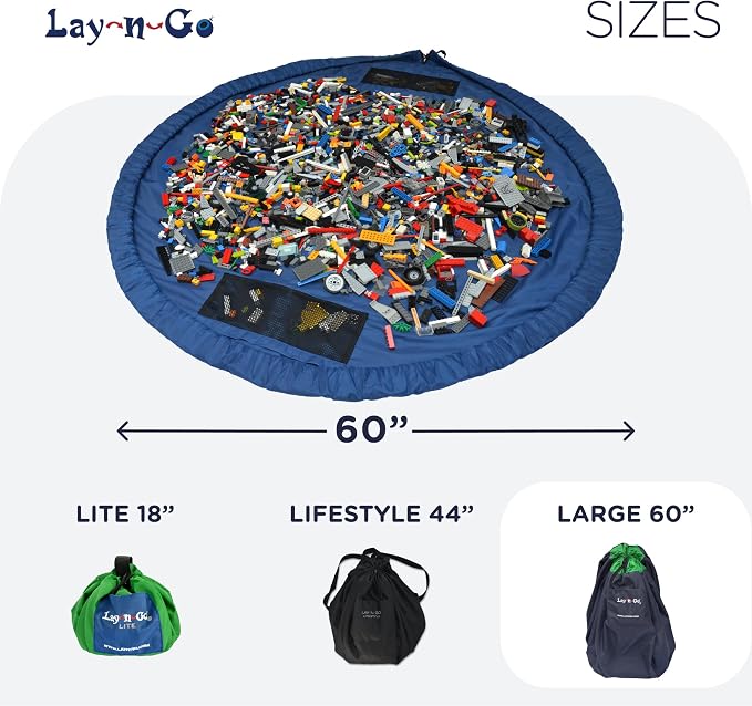 Lay-n-Go 2-in-1 Small Portable Drawstring Toys Storage Organizer and Play Mat - Image 6