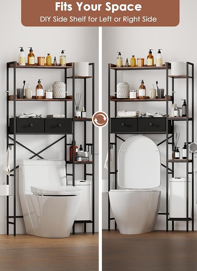 Over The Toilet Storage Rack, 7-Tier Over Toilet Bathroom Organizer - Image 6