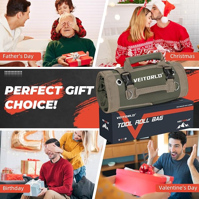 Tool Roll Up Bag, Gifts for Men Dad Husband Him Christmas, Mens Stocking - Image 7