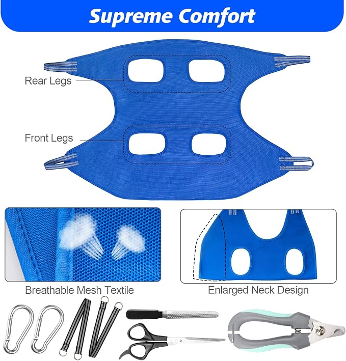Pet Grooming Hammock Harness for Cats & XS Small Dogs, Dog Sling for Cutting - Image 6