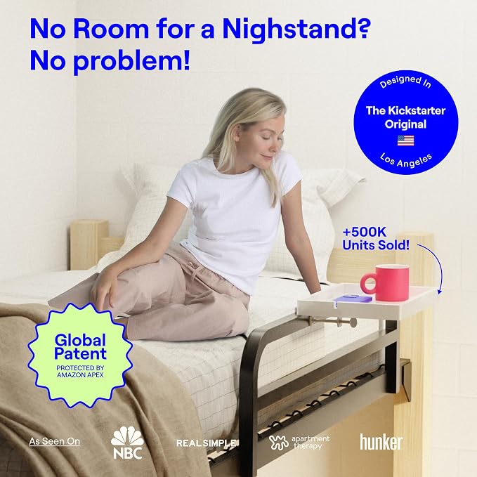 BedShelfie Wood Bedside Shelf for Bunk Bed & Top Bunk, College Dorm Room - Image 3