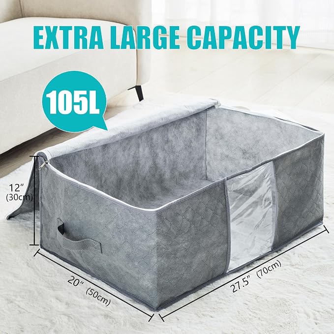 105L Extra Large Storage Bags for Blankets, King Comforters, Sheets - Image 3
