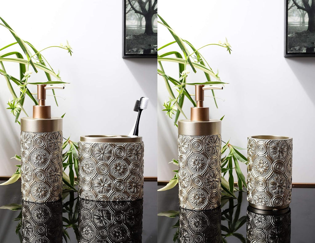 Bathroom Accessories Set,Golden Design Toothbrush Holder,Farmhouse