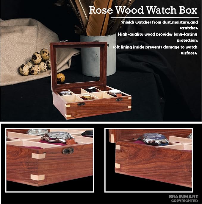 Wooden Watch Box for Men & Women, Watch Organizer & Display Case, Premium - Image 2