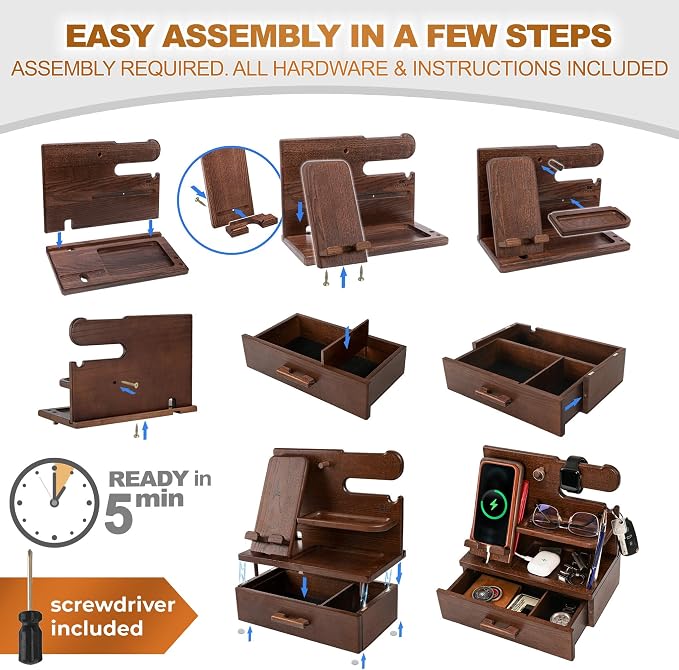 TESLYAR Wood Phone Docking Station - Image 9