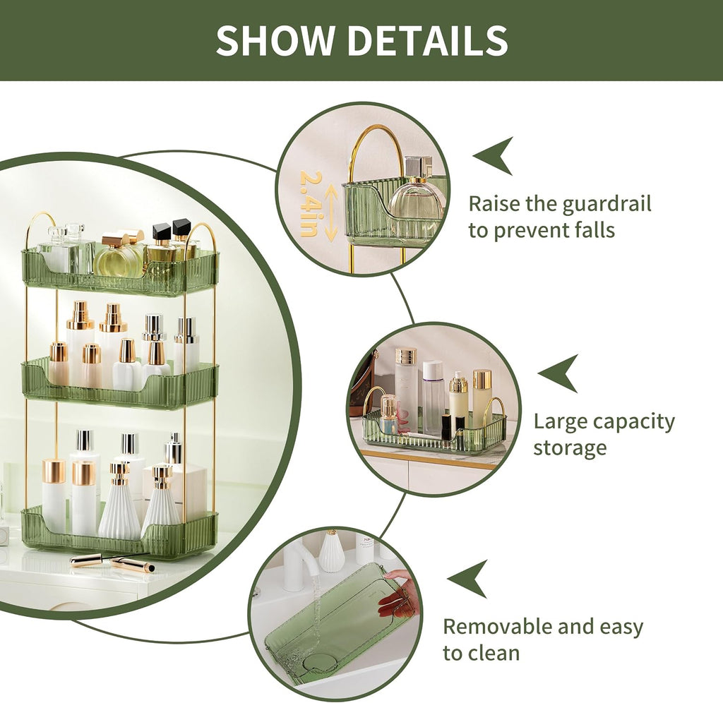 YCIA&DONE Bathroom Organizer Countertop, Makeup Storage, Skincare