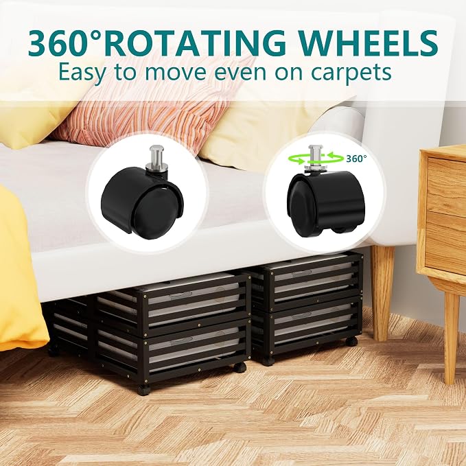 Bamboo Under Bed Storage Containers- Underbed Organizer - Image 2