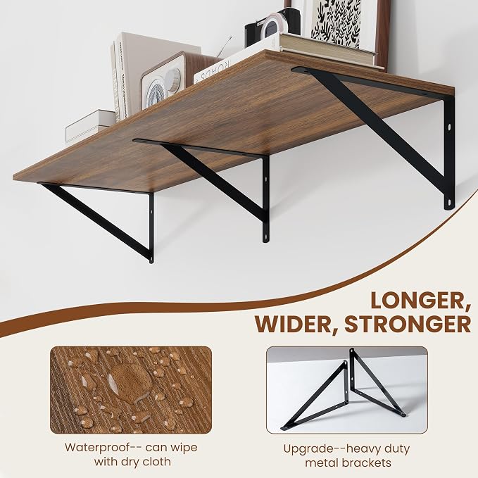Heimlove 12 Inch Deep Floating Shelves - Image 5