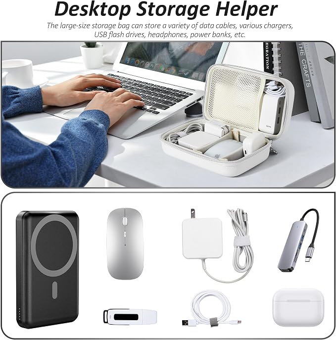 Charger Case for Macbook, Portable Tech Electronic Organizer Bag, Travel - Image 6