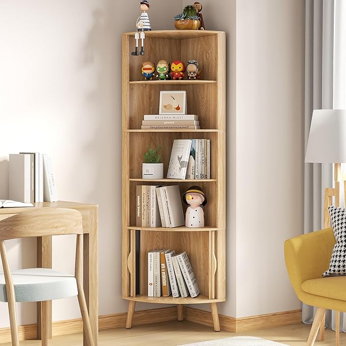 Corner Cabinet, 66.73'' Tall Modern Corner Bathroom Storage Cabinet - Image 3