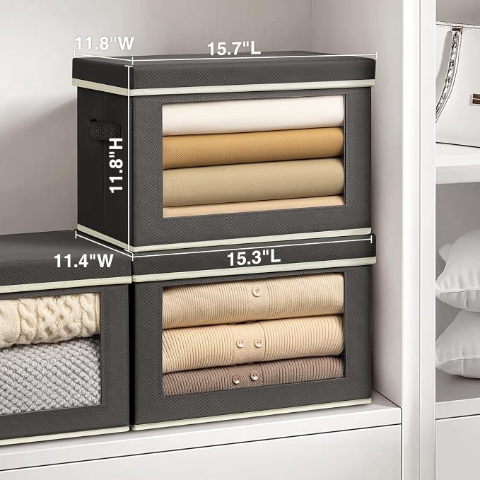 Stackable Storage Bins with Lids - Image 2
