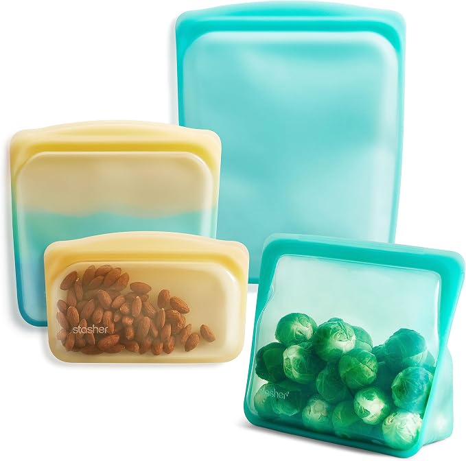 Stasher Premium Silicone Reusable Food Storage Bags, Endangered Seas, Lunch Bag by Stasher