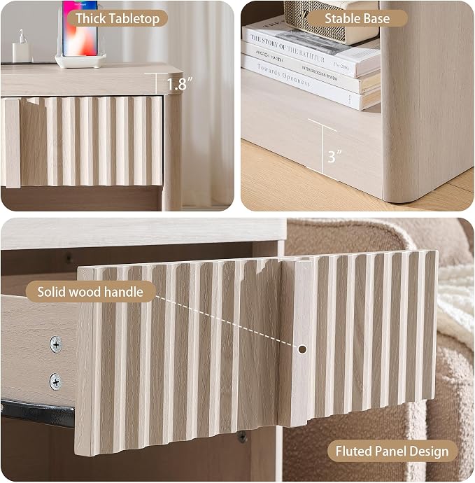Fluted Nightstand Set of 2 - Image 6