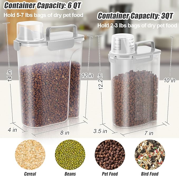 TBMax Pet Food Storage Containers 2 Pack 8-10 Lbs Airtight Dog Food Container - Image 2