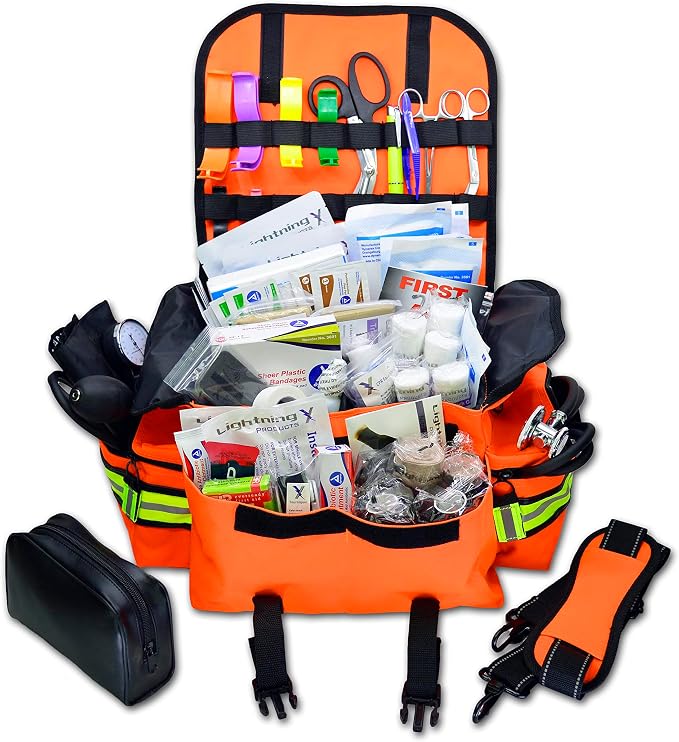 Lightning X Personalized First Responder EMT EMS Trauma Bag w/Stocked First Aid - Image 2
