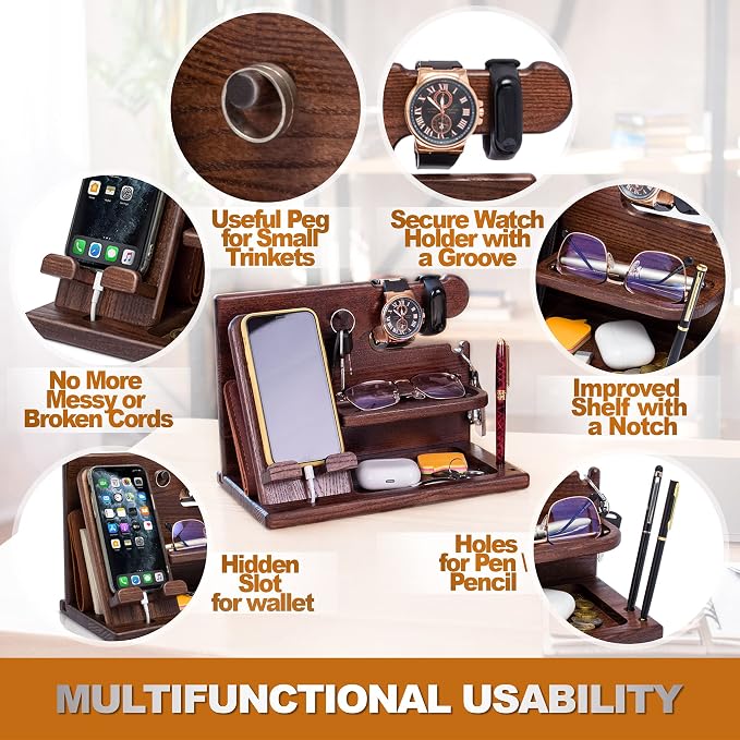 TESLYAR Wood Phone Docking Station - Image 5