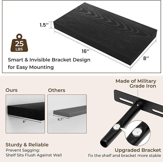 RICHFOCUS 16Inch Floating Shelves - Image 3