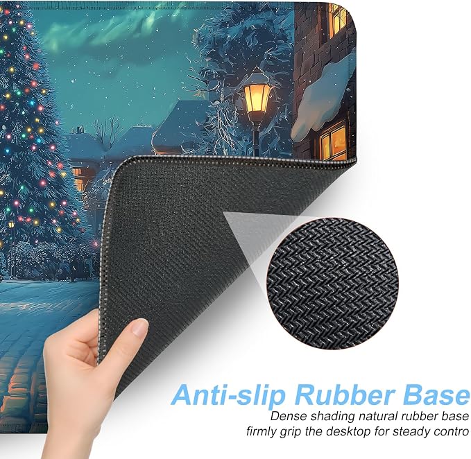 Christmas Winter Village Mouse Pad – 31.5" x 11.8" Large Extended Desk Mat - Image 6