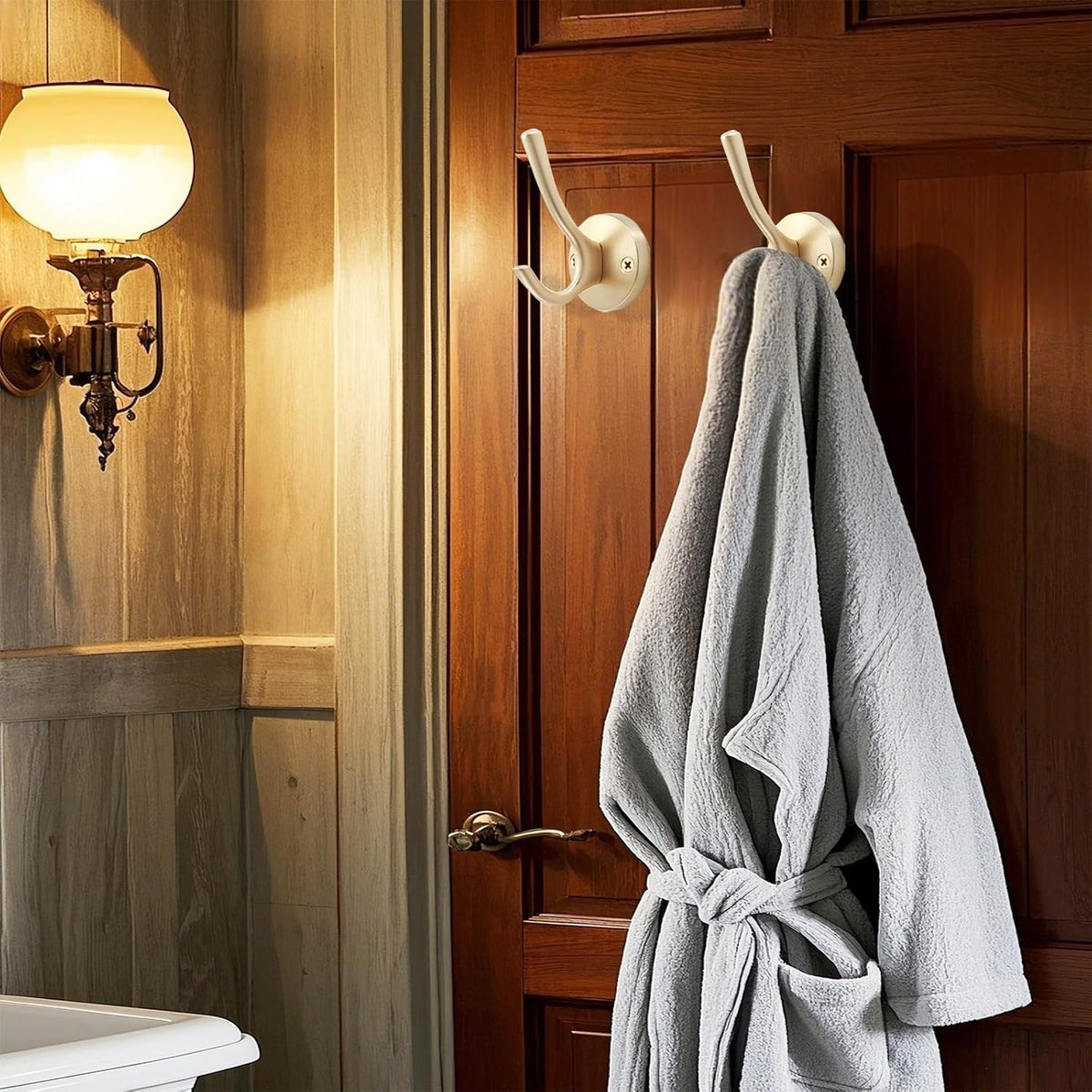 Gold Hat and Coat Hooks, 4 Pack Heavy Duty Coat Robe Hook, Metal