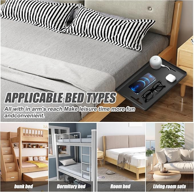 Bedside Table College Dorm Room Essentials Clip On Nightstand Floating Bed Side - Image 6