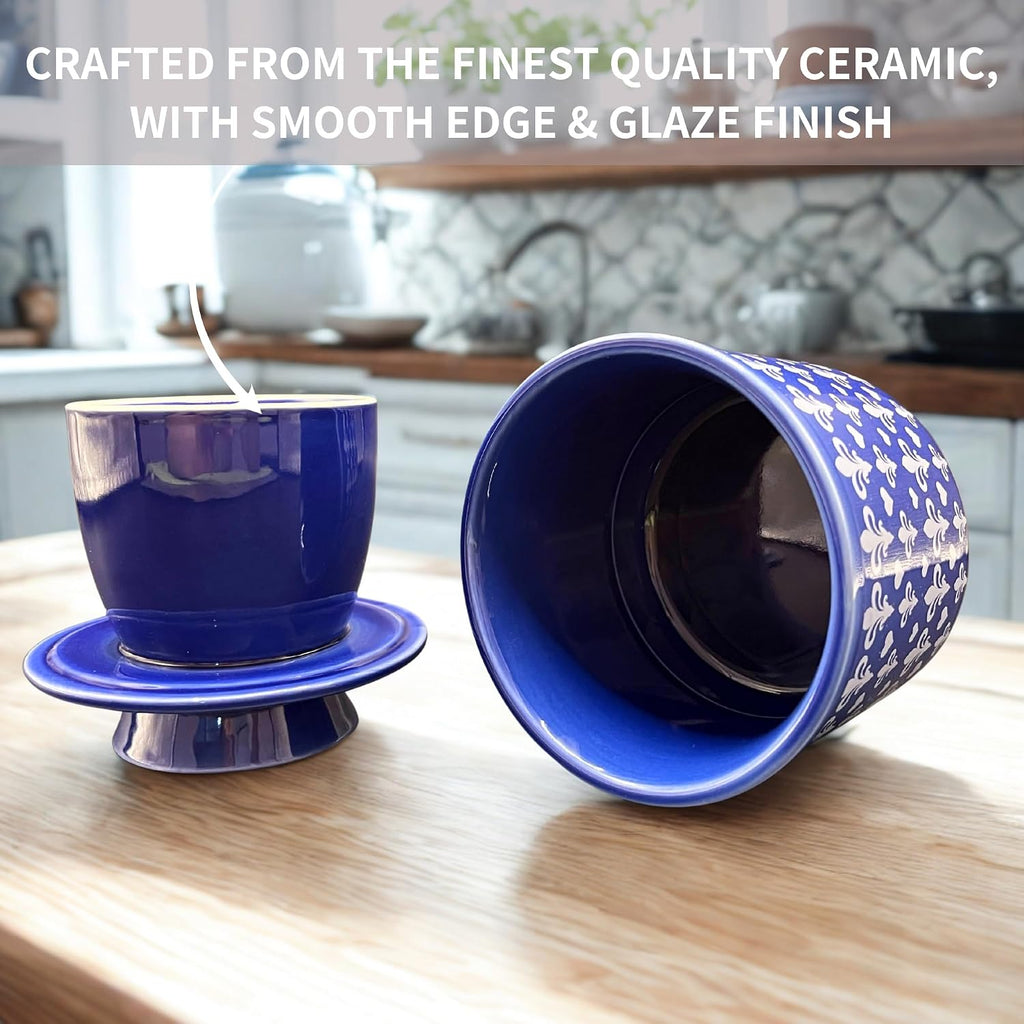 Butter Crock with Lid for Countertop, Butter Keeper Crock with Water