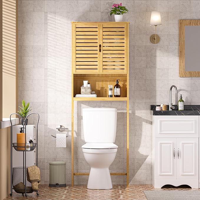 BlueWish Bamboo Over The Toilet Storage Cabinet, Over Toilet Cabinet - Image 2