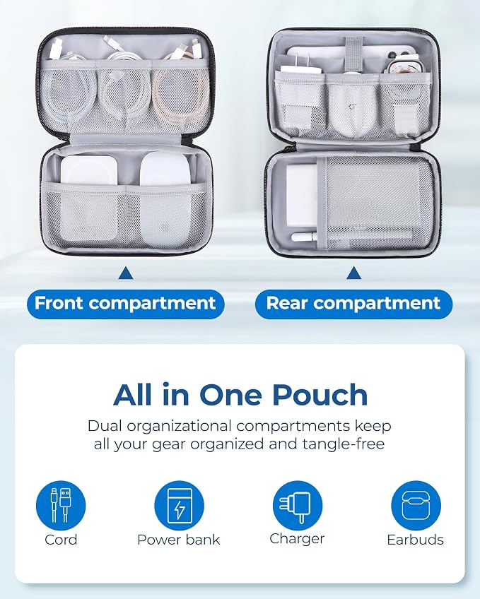 BAGSMART Electronics Organizer Travel Case, Cable Charger Cord Tech Organizer - Image 2