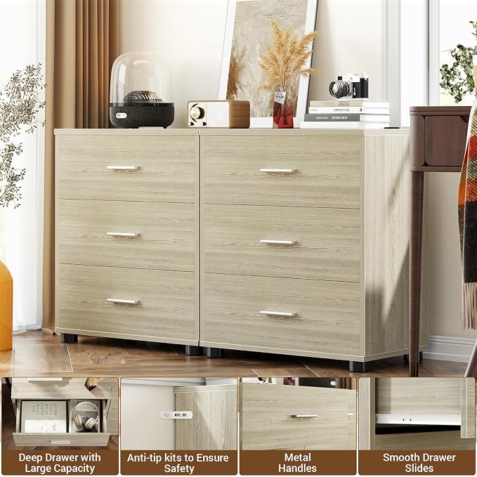 Aheaplus Closet Drawers Set of 2, Wood Closet Organizers and Storage - Image 4