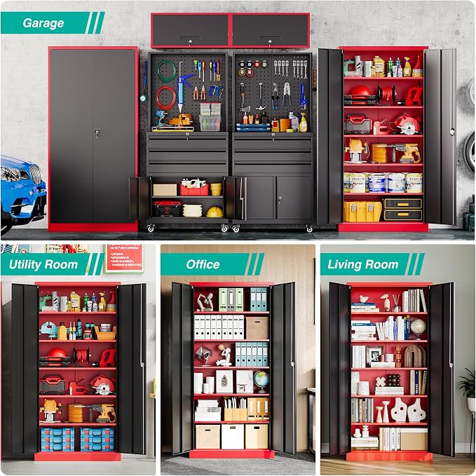 SISESOL Wide & Deep Metal Storage Cabinet - Image 5