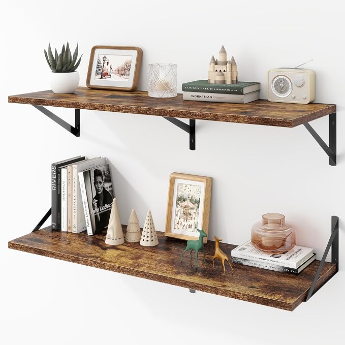 Deep Floating Shelves Wall Mounted, Living Room, Office by Acovy
