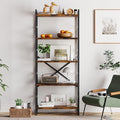 Vongrasig 5 Tier Bookshelf, Modern Tall Bookcase, Industrial Book Shelves by Vongrasig