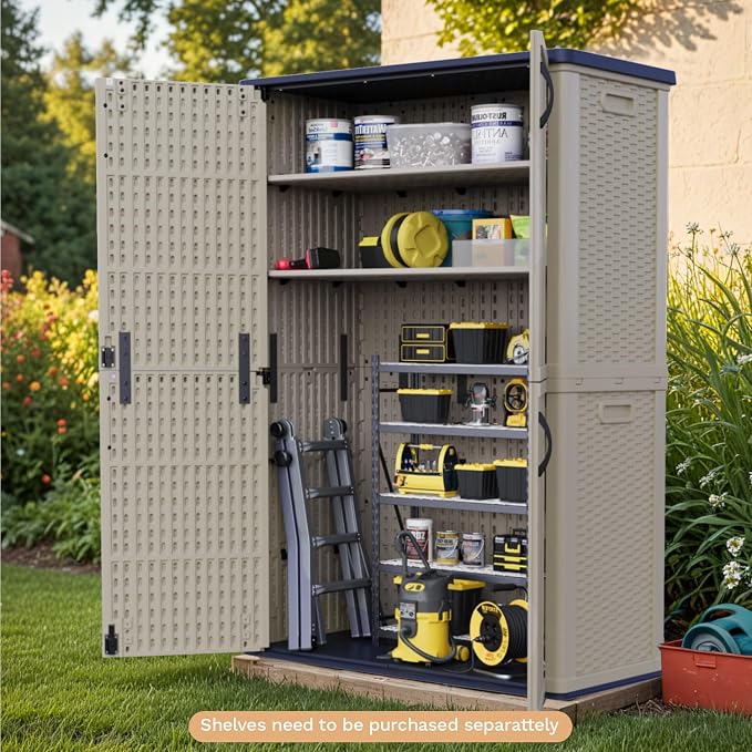 Patiowell 50 cu.ft Plastic Outdoor Storage Shed, Lockable Waterproof Resin - Image 3