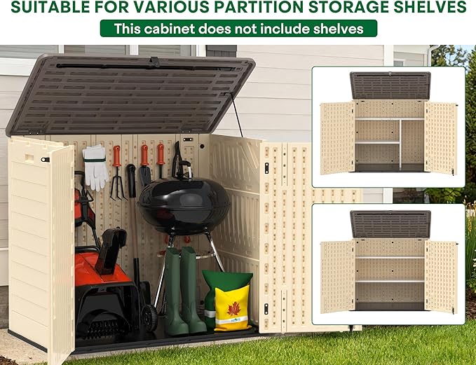 30 Cu.Ft Outdoor Storage Shed, Lawn Mower, Garden Tools, Waterproof Resin - Image 3