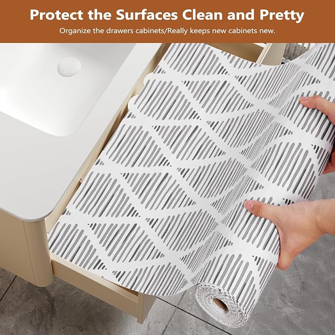 Drawer and Shelf Liner for Kitchen Cabinets, Non-Adhesive 11.8IN x 20FT Strong - Image 3