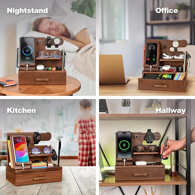 TESLYAR Wood Phone Docking Station - Image 7