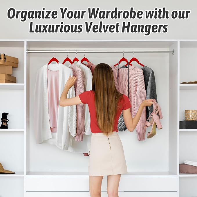 Velvet Hangers 50 Pack – Slim Non-Slip Flocked Hangers - Image 7