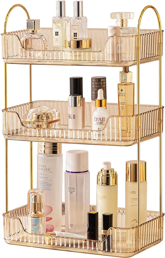3 Tier Bathroom Organizer Countertop Makeup Perfume Tray Skincare Organizer by AKINBAS