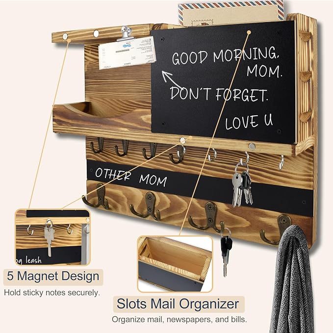 Key Holder for Wall Mount, Farmhouse Mail and Key Holder for Wall Hanger - Image 5