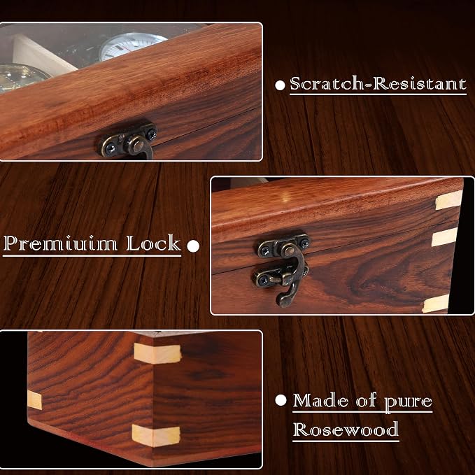 Wooden Watch Box for Men & Women, Watch Organizer & Display Case, Premium - Image 3