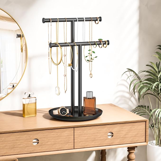 Necklace Rack Stand with Storage Tray - Image 6