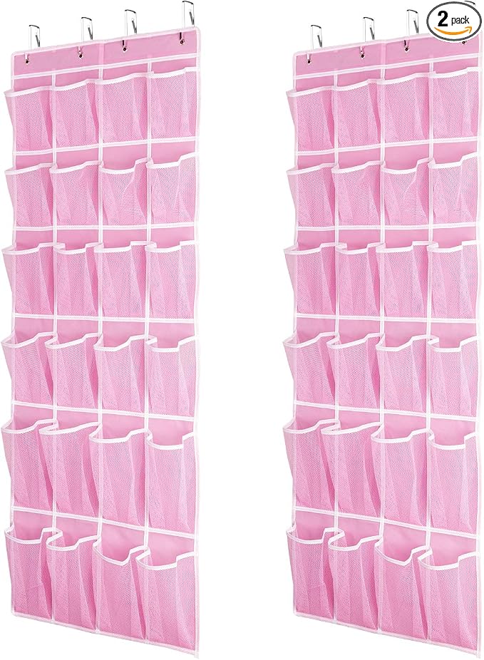 2 Pack Hanging Shoe Organizer，Over Door Shoe Organizer by SAVERHO