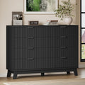 53" Tall Dresser for Bedroom, 8-Drawer Fluted Chest of Drawers, Modern Wood by BORNOON