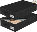 Under Bed Storage Container Bins 2 Pack, Low Profile Foldable Underbed Clothes by KUKIKAN
