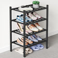 Smiry Bamboo Shoe Rack for Closet, 4 Tier Small Wooden Stackable Shoe Organizer by Smiry