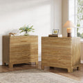 Tribesigns Extra Large Three Drawers Nightstands Set of 2, 31.5" Wooden Rustic by Tribesigns
