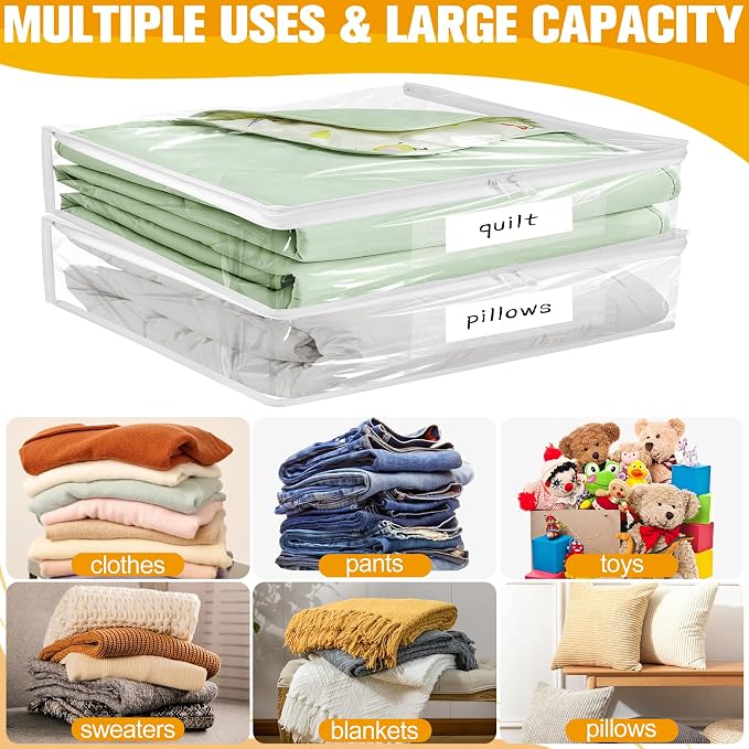 Plastic Storage Bags with Easy-Glide Zipper, Durable Clear Vinyl Zippered - Image 5